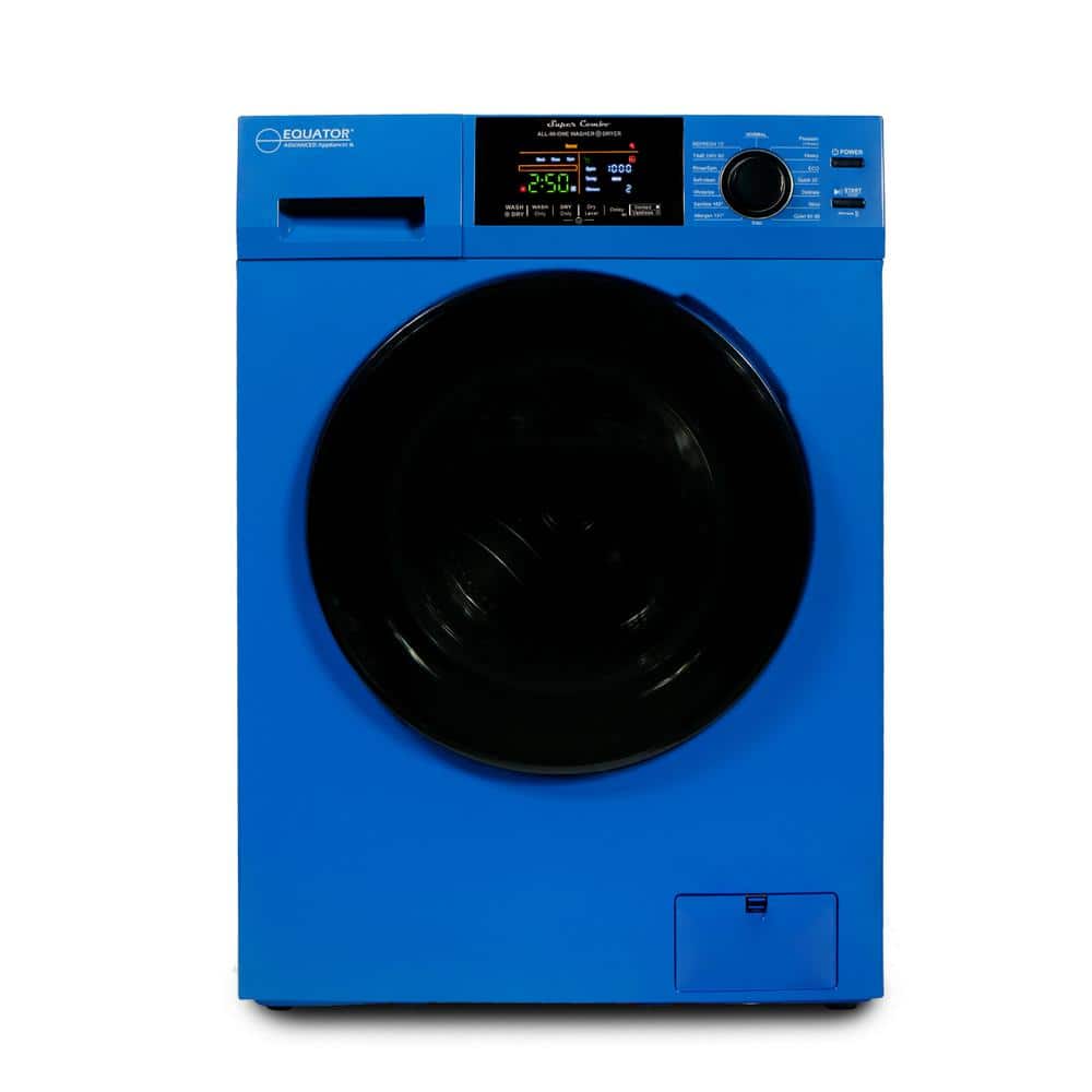 Equator 33.5 in. 18 lbs. 1.9 cu. ft. 110V Washer Smart Home All-in-One Washer and Dryer Combo in Blue