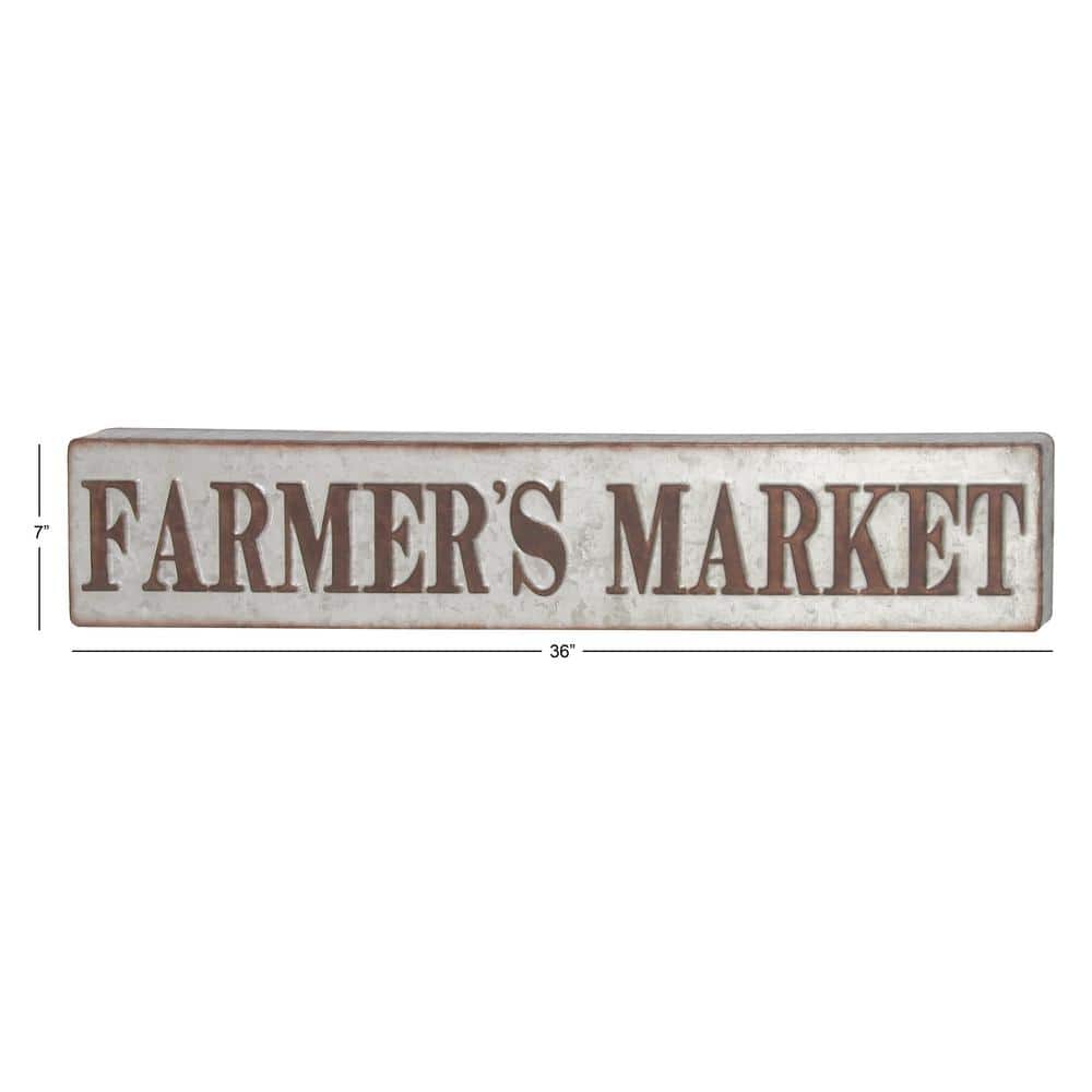 Gray Iron Rustic Farmhouse Rectangular Wall Sign