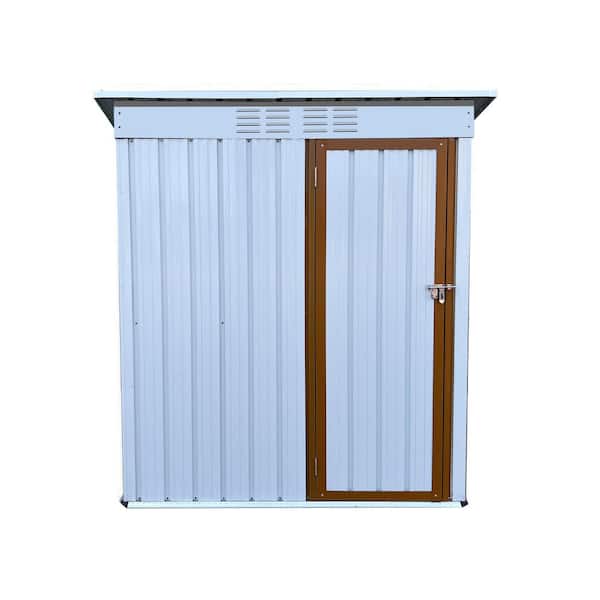 Sungrd 5 ft. W x 3 ft. D White Metal Outdoor Storage Shed (25 sq. ft.)