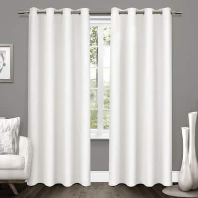 White 84 In Blackout Curtains Curtains The Home Depot