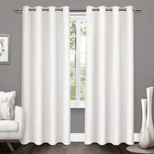 EXCLUSIVE HOME London Winter White Woven Solid 54 in. W x 84 in. L ...