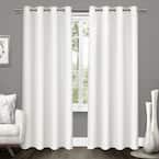 Tweed Winter White Solid Woven Room Darkening Grommet Top Curtain, 52 in. W x 96 in. L (Set of 2)