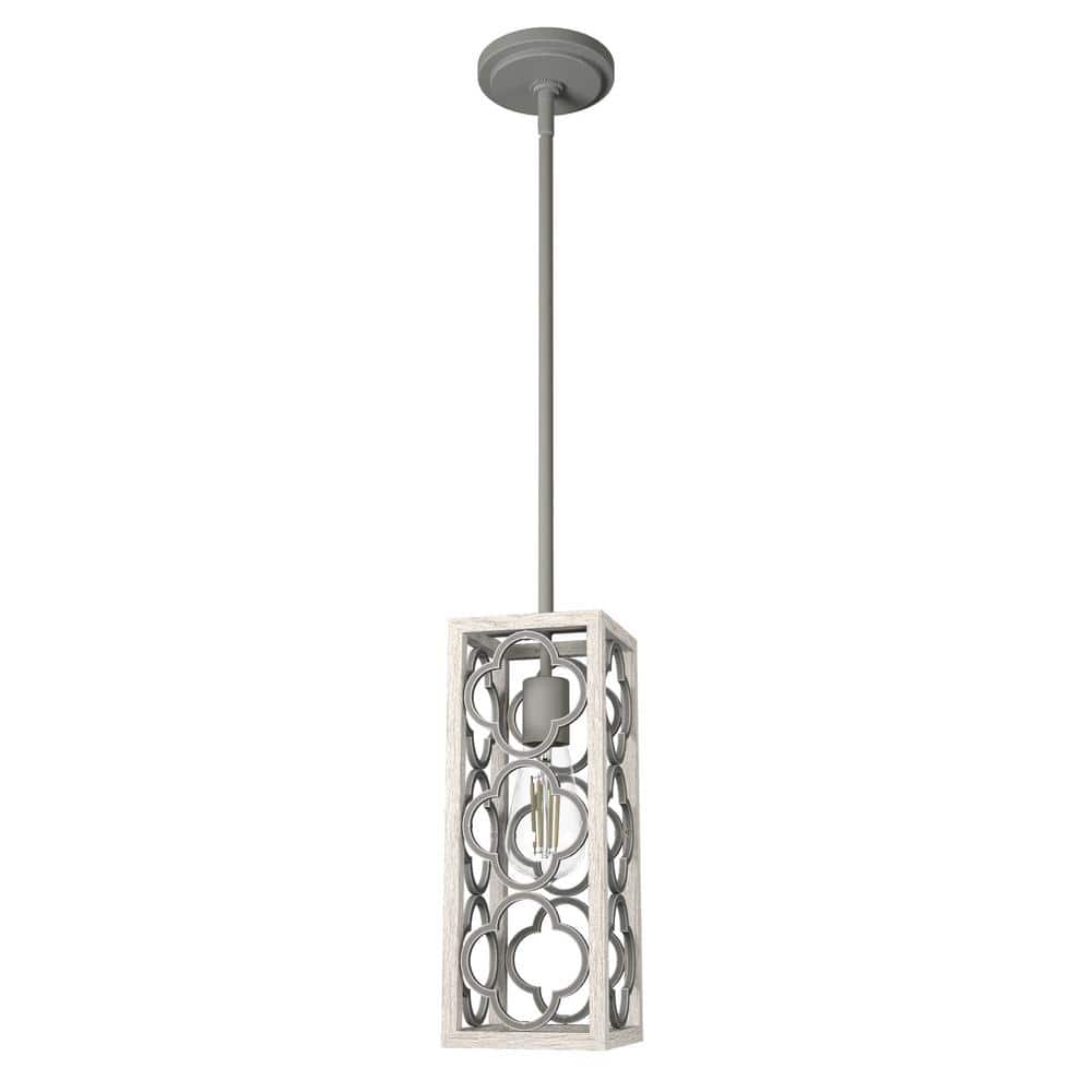 Gablecrest Distressed White Aluminum Mini Pendant Light
