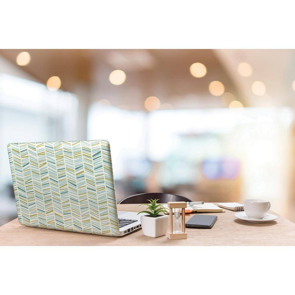 Ivan Light Blue and Green Chevron Peel and Stick Wallpaper