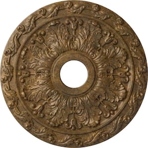 1-1/4 in. x 19-7/8 in. x 19-7/8 in. Polyurethane Spring Leaf Ceiling Medallion, Rubbed Bronze