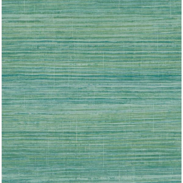 60.75 sq. ft. Teal Stria Unpasted Embossed Vinyl Wallpaper Roll