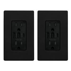 3-Pack Wall Outlet With LED Night Light & Dual USB Ports – 15A AC Receptacle With Child Safety By Digi-office