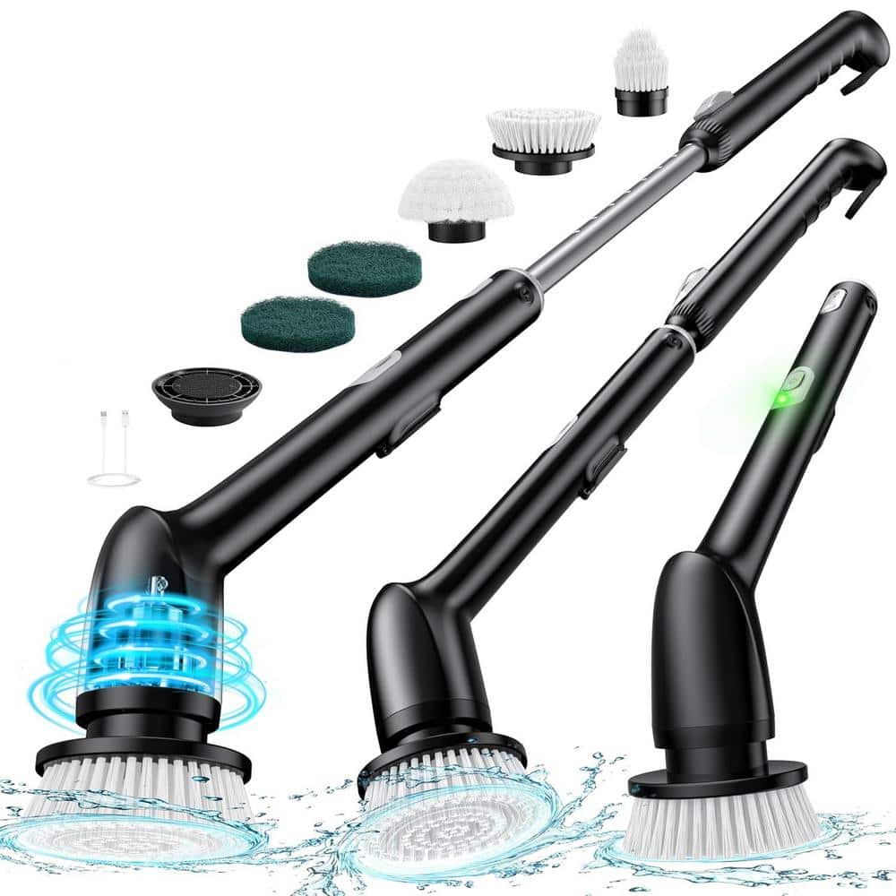 Electric Spin Scrubber Scrub Brush IPx 7 Waterproof Bathroom Cleaner with L