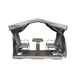 4-Person Metal Outdoor Glider with Canopy