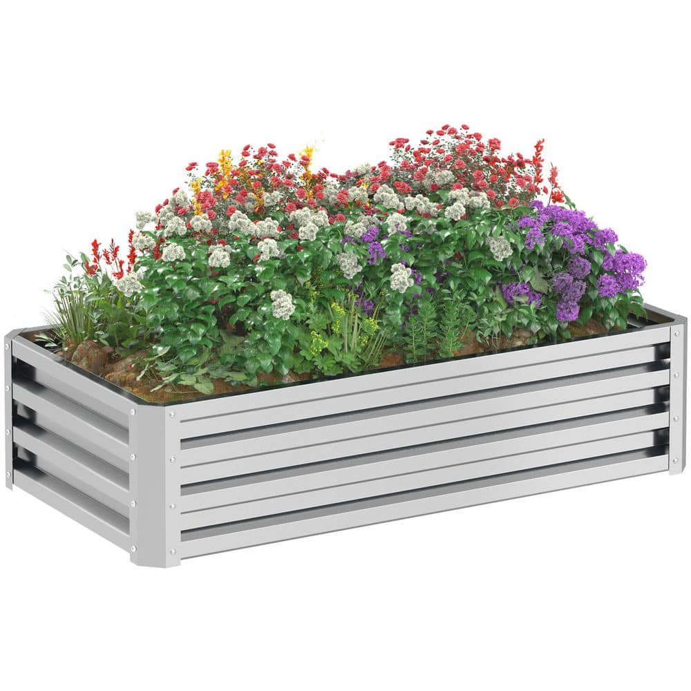 47 in. x 23 in. Silver Galvanized Steel Outdoor Raised Garden Bed price history on PriceWatchPro
