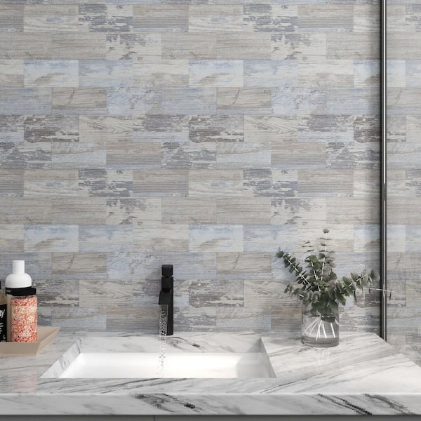11.6 in. x 11.3 in. Peel and Stick Wall Tile for Backsplash PVC Wall Tile Self Adhesive Tile, Gray (10-Pack)