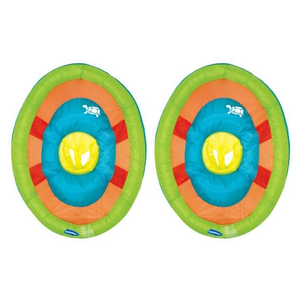 SwimWays Baby Spring Float Activity Center with Sun Canopy, Green Fish (2-Pack)