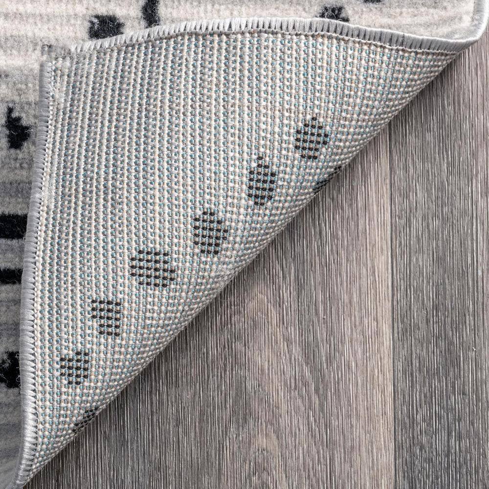 Mila Gray and White Moroccan Diamond Trellis Runner Rug