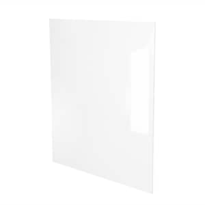 White Gloss Slab Style Kitchen Cabinet Island Back Panel (36 in W x 0.75 in D x 48 in H)