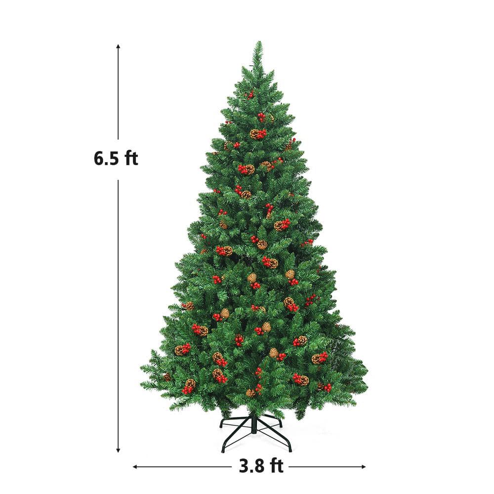 6.5 ft Pre-Lit Green Spruce Christmas Tree with LED Lights