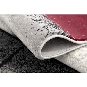 Montage Grey 2 ft. 3 in. x 10 ft. Modern Abstract Runner Area Rug