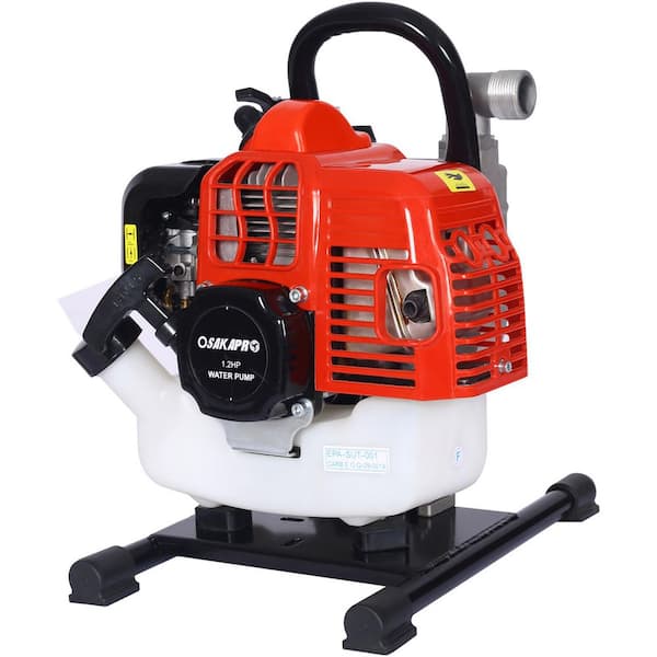 1.2 HP Gas 2-Stroke Portable Water Pump, 20 GPM, 98 ft.  Lift, 1 in. Inlet/Outlet, Lightweight and Durable