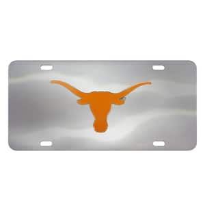 6 in. x 12 in. NCAA University of Texas Stainless Steel Die Cast License Plate