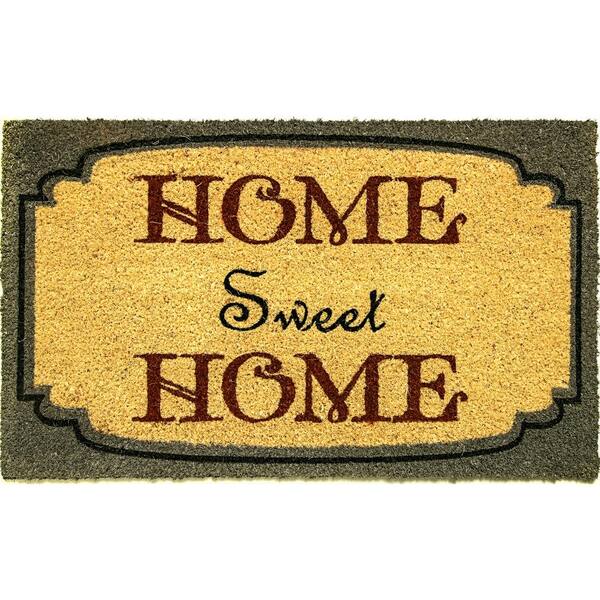 Dynamic Rugs Aspen Home Sweet Home Blue/Ivory 18 in. x 30 in. Door Mat