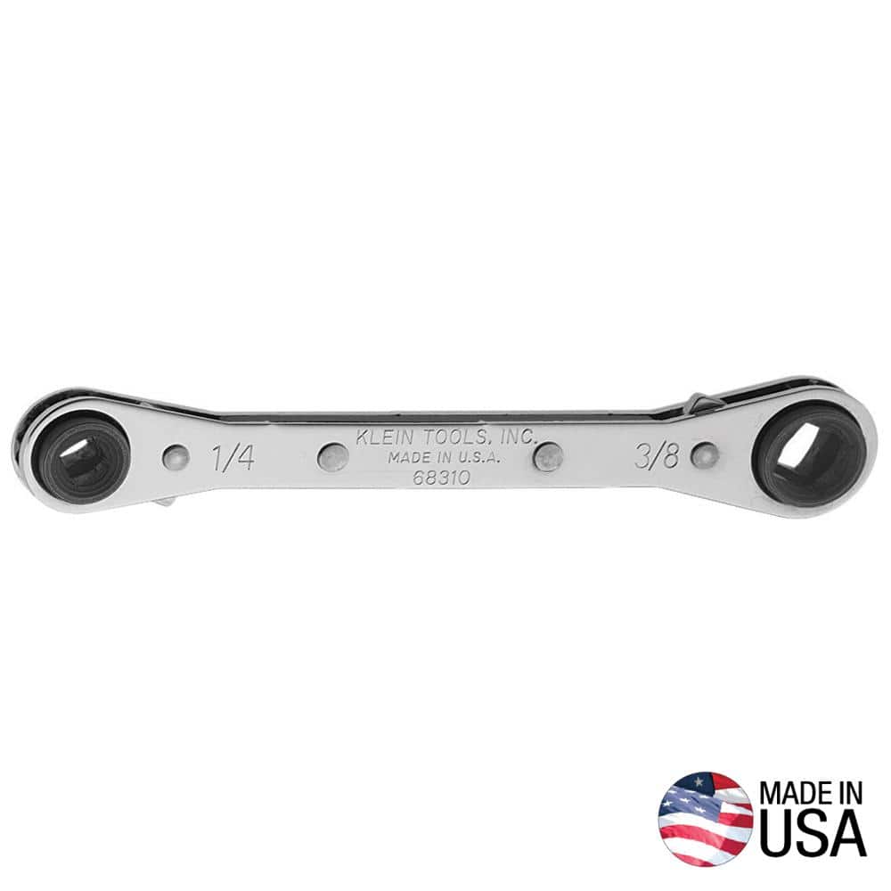 Klein Tools 3 16 in. 5 16 in. Square x 1 4 in. 3 8 in. Square Ratcheting Refrigeration Wrench 68310 The Home Depot