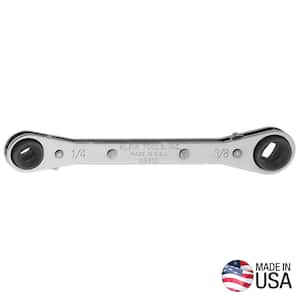 3/16 in. & 5/16 in. Square x 1/4 in. & 3/8 in. Square Ratcheting Refrigeration Wrench