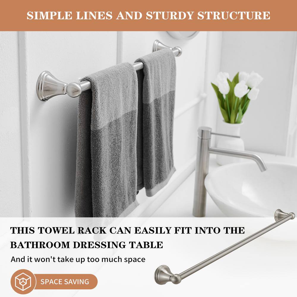 Brushed Nickel 24-Inch Wall Mounted Towel Bar