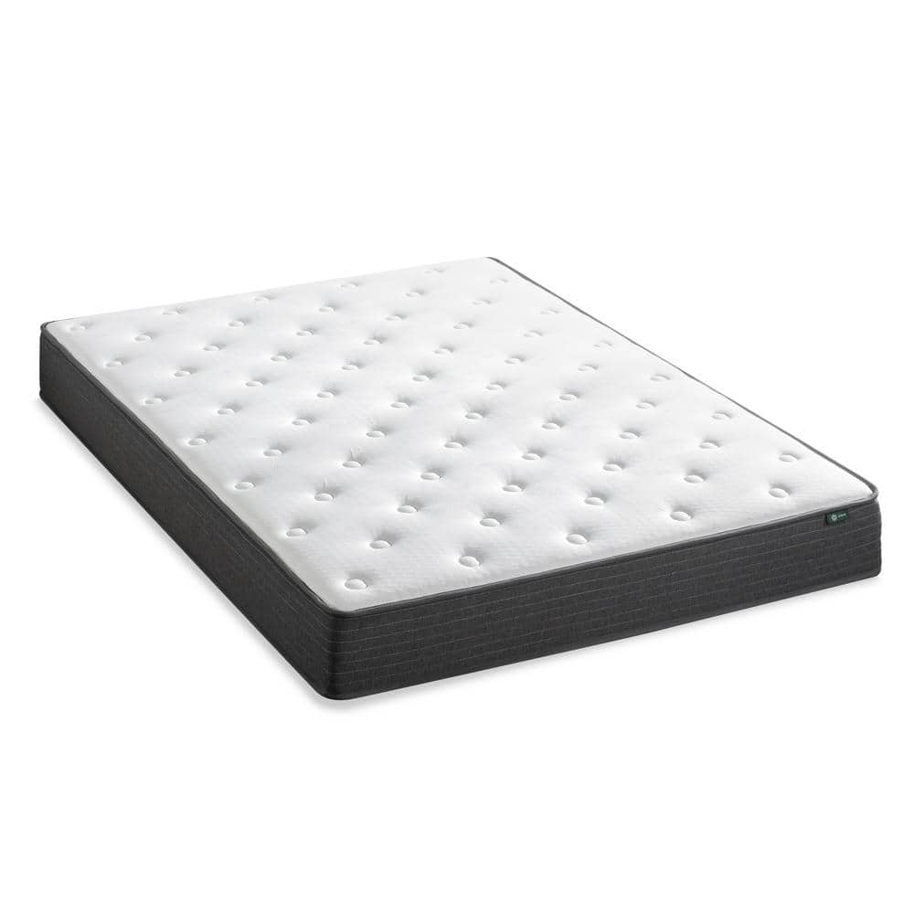 Twin 8'' White and Gray Eurotop Innerspring Mattress