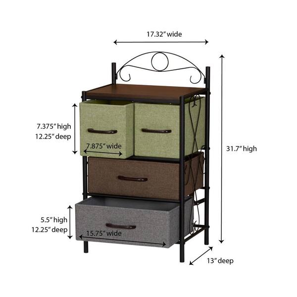 Box Chest Drawer, Gray, 3 Pack