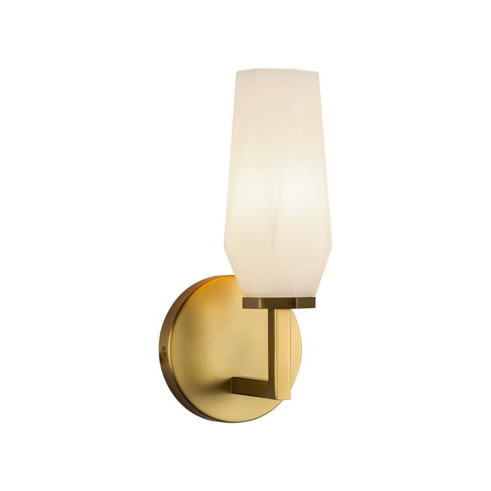 Krysta 20.5" Brushed Gold and Opal Glass Vanity Light
