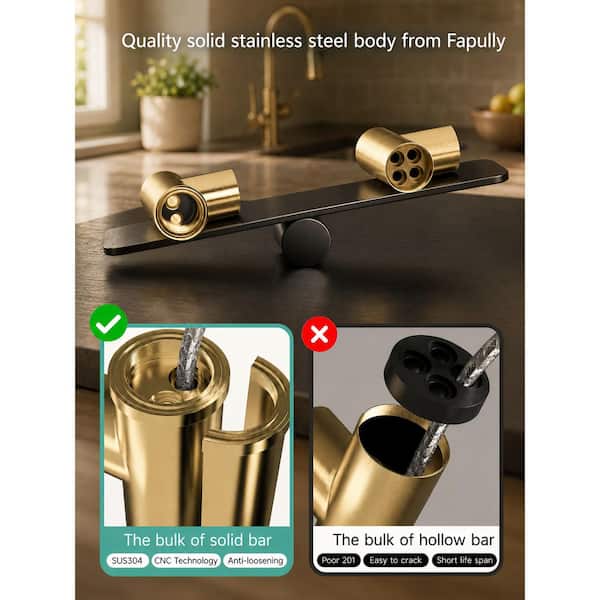 Povucky Single Handle Pull Down Sprayer Kitchen Faucet with Pull