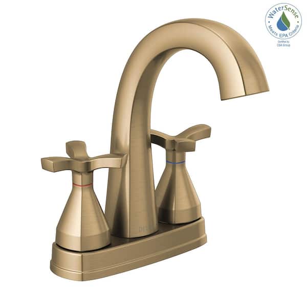 Centerset 2 Handle Bathroom Faucet, Champagne Bronze Bathroom Faucet