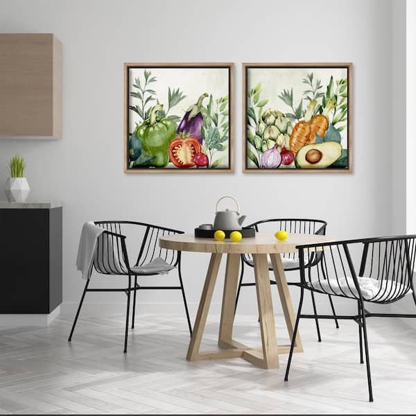 Country Harvest Vegetables by Kim Allen 2-Piece Brown Floater Frame Food Graphic Art Print 25 in. x 25 in.