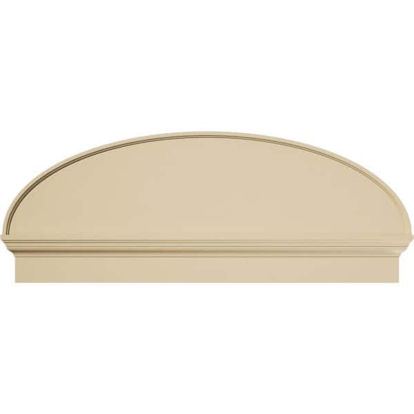 Ekena Millwork 48-in. W x 18-7/8-in. H x 2-3/4-in. P Elliptical Smooth Signature Urethane Combination Pediment, Primed Tan