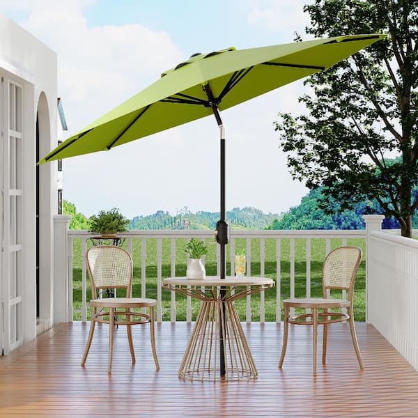 9 ft patio table umbrella Auto-Tilt Market the fade 9ft Market Umbrella with Base