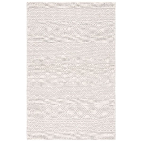 Natura 2 ft. x 3 ft. Ivory Chevron Striped Diamond Area Rug