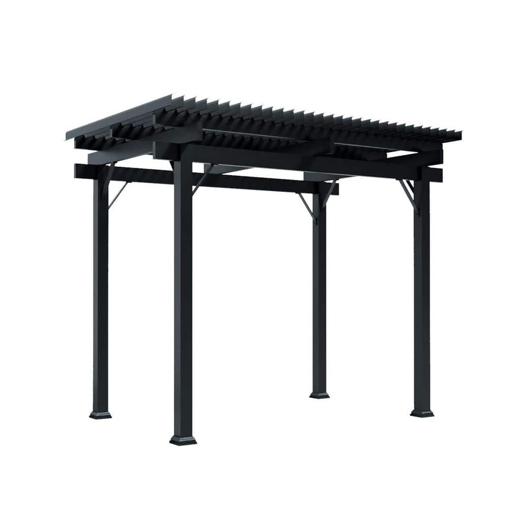 M-D Building Products IntelliShade 8 ft. x 12 ft. Black Aluminum Manual ...