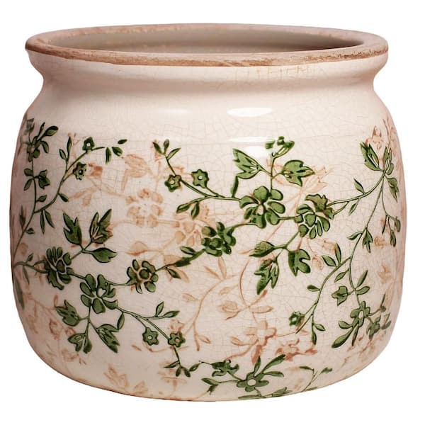 Large Sage Beige Ceramic Indoor/Outdoor Planter (6.3 in. W x 5.1 in. H)  L0FNRL426X - The Home Depot