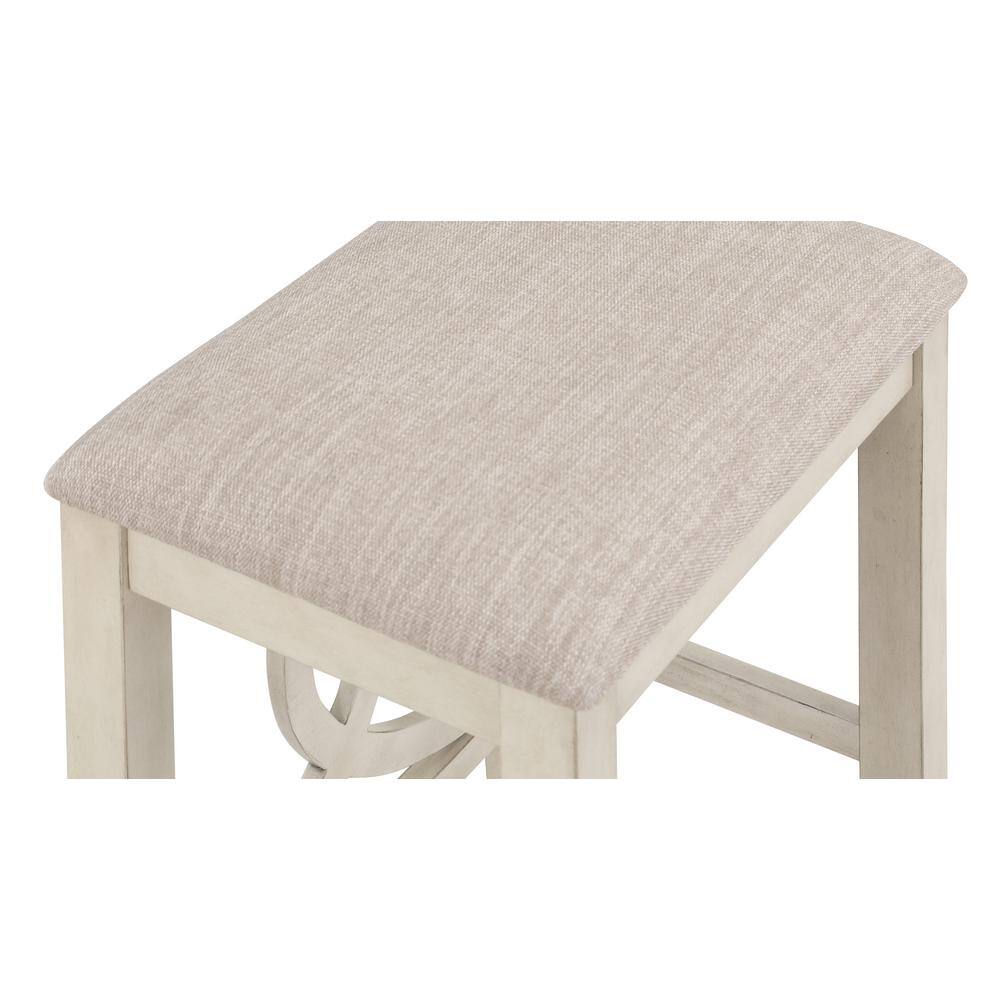 Bella Beige Wood Counter Table with 2 Stools
