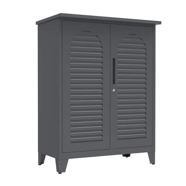 36.5 in. W x 20.7 in. D x 47.2 in. H Slate Metal Outdoor Storage Cabinet Tool Storage Shed for Garage,Warehouse,Garden,
