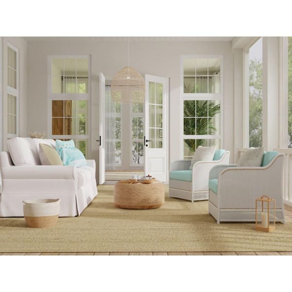 Natural Seagrass Natural 8 ft. x 10 ft. Solid Contemporary Area Rug