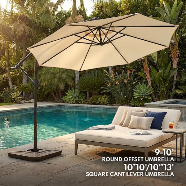 east end patio cantilever umbrella Amazon.com : EAST OAK and Flame&Shade Patio Umbrella, 10ft Square Outdoor,  Large Offset Cantilever Umbrella with 360 Rotation, Heavy Duty Windproof  and UV Resistant Double Top for Pool and Deck, Night Blue :
