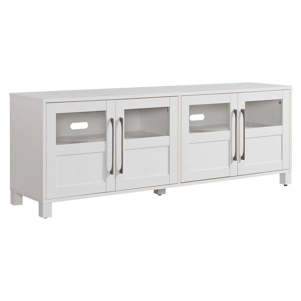 Holbrook Modern White 68" TV Stand with Glass & Solid Doors