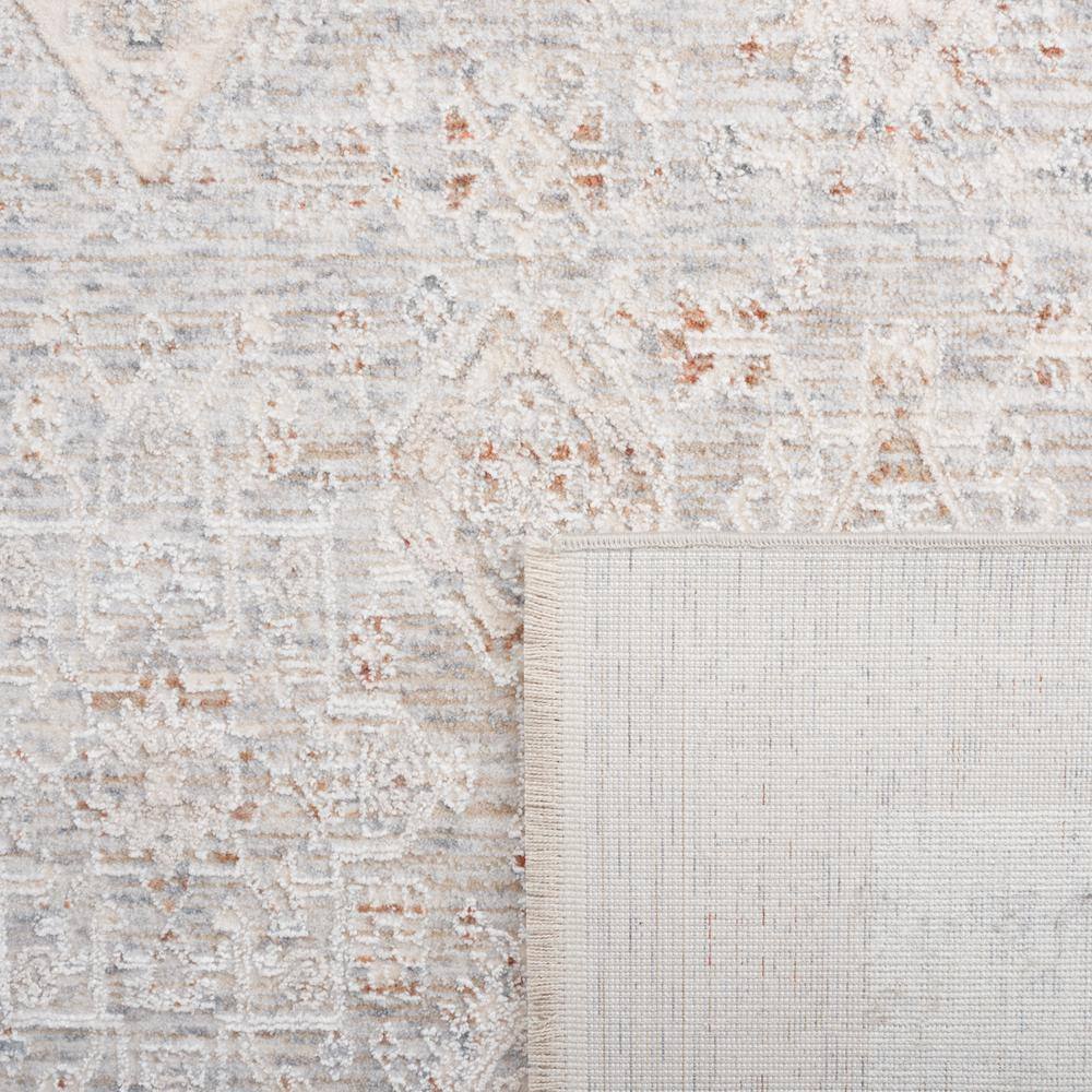 Gray Rectangular Viscose and Synthetic Area Rug