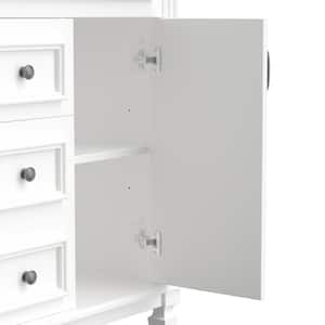 36 in. W x 18 in. D x 33 in. H Single Sink Freestanding Bath Vanity in White with White Cultured Marble Top and Mirror