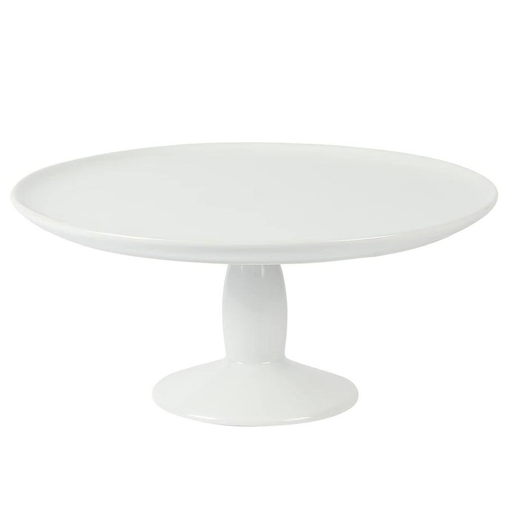 White Ceramic 12" Cake Stand with Server