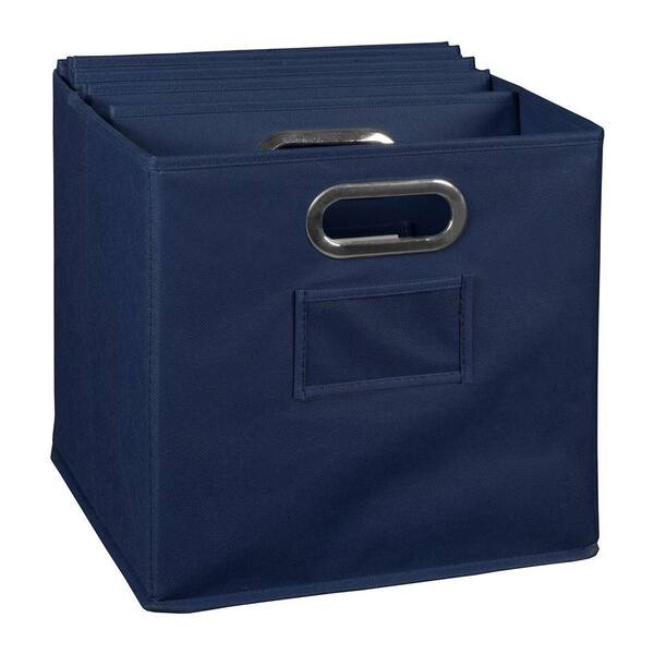 Regency 12 in. H x 12 in. W x 12 in. D Teal Fabric Cube Storage Bin, Blue