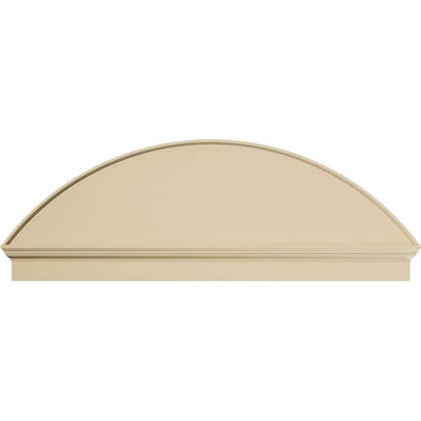 Ekena Millwork 66 in. W x 23-3/8 in. H x 2-3/4 in. P Segment Arch Smooth Signature Urethane Combination Pediment, Primed Tan