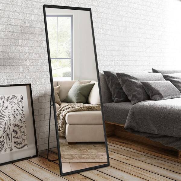 57 In X 15 7 In Classic Rectangle Wood Framed Full Length Standing Mirror Jj01437wagn 1 The Home Depot