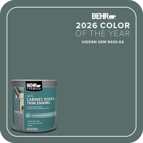 BEHR PREMIUM 1 qt. #N430-6A Hidden Gem Satin Enamel Interior/Exterior Cabinet, Door and Trim Paint