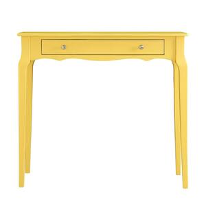 HomeSullivan 36 in. Banana Yellow Standard Rectangle Wood Console Table ...